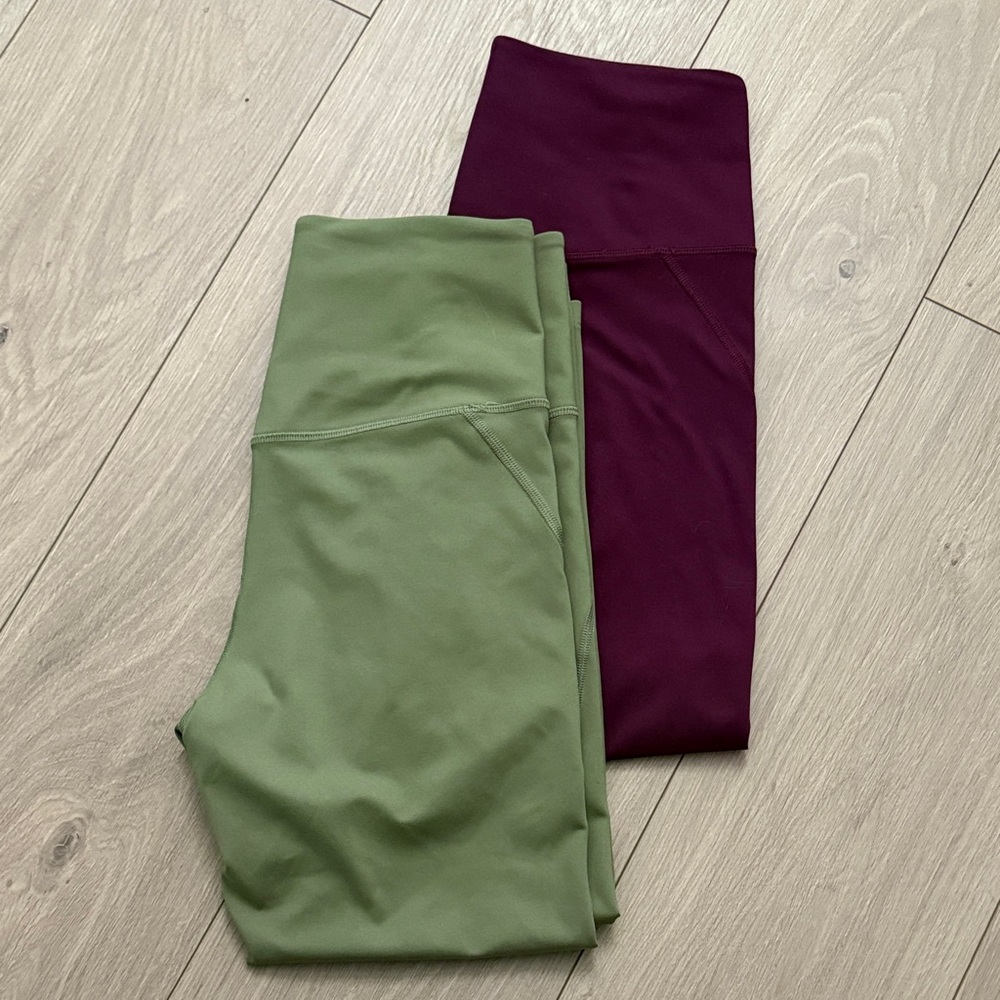 Bundle of Girlfriend Collective Green and Purple Leggings